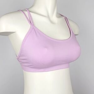 Fabletics Women's Strappy Multi Criss Cross Pink Sports Bra Size Small